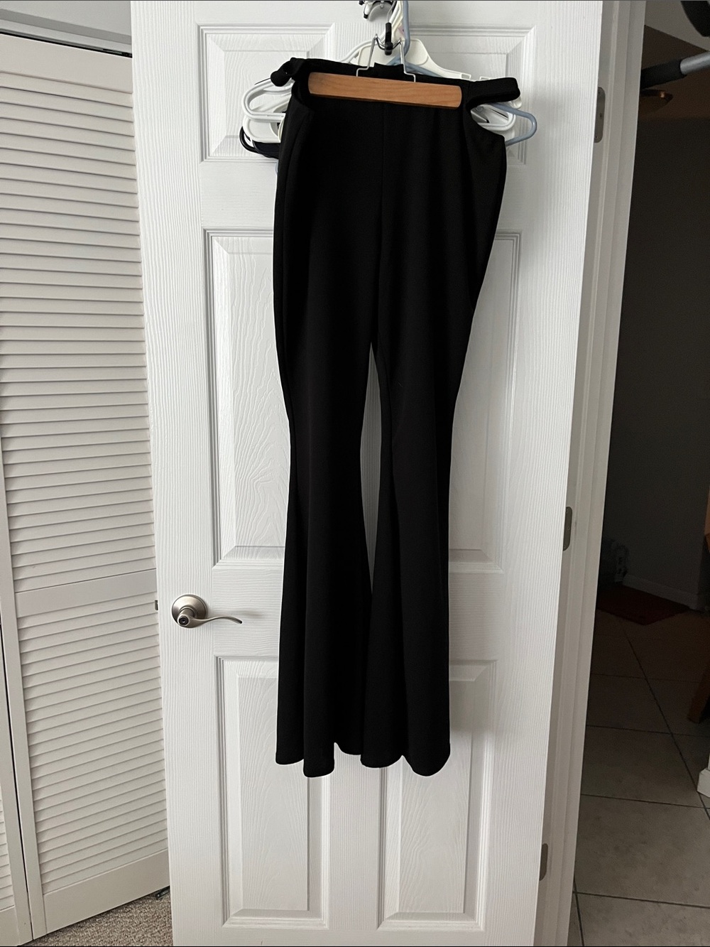 Just Polly Black Women's Flared Dress Pants XL